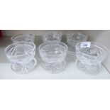 A set of six slice-cut crystal sundae dishes OS6