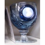 A Wedgwood pale blue cut glass Limited Edition 465/500 goblet,