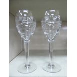 A pair of Jasper Conran Waterford crystal Aura pattern goblets 10''h OS10