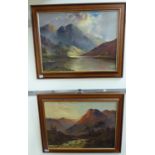 F Jamieson - two similar Highland river scenes oils on canvas bearing pencil signatures 17'' x