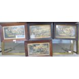 A series of four mid 19thC hunting prints 8'' x 10'' framed BSR