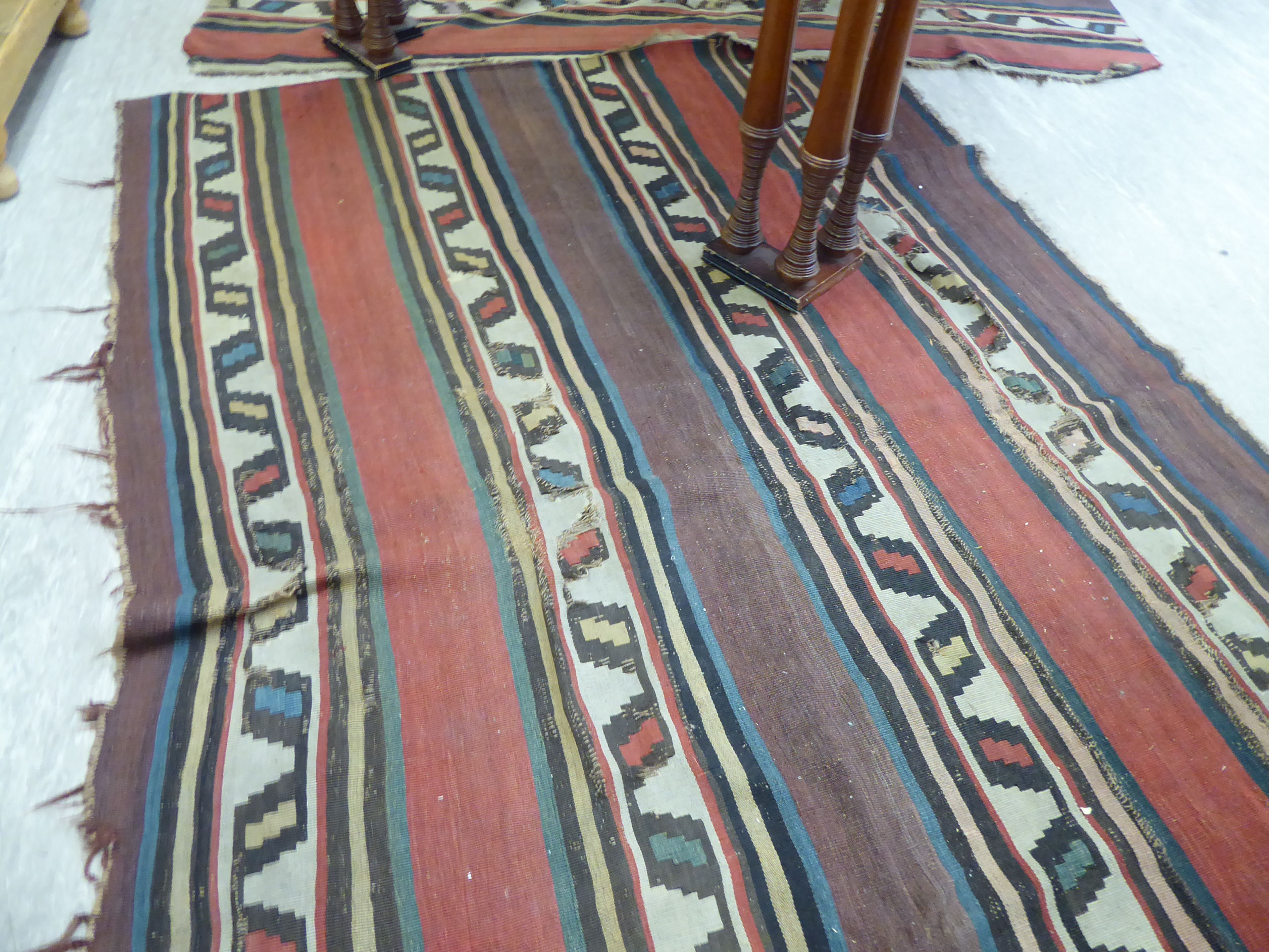 Two similar Afghan rugs with panelled, - Image 2 of 3