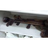 Early 20thC hickory shaft golf clubs: to include woods and irons OS8