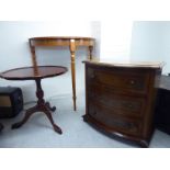 Small furniture: to include a Georgian inspired mahogany piecrust top occasional table,