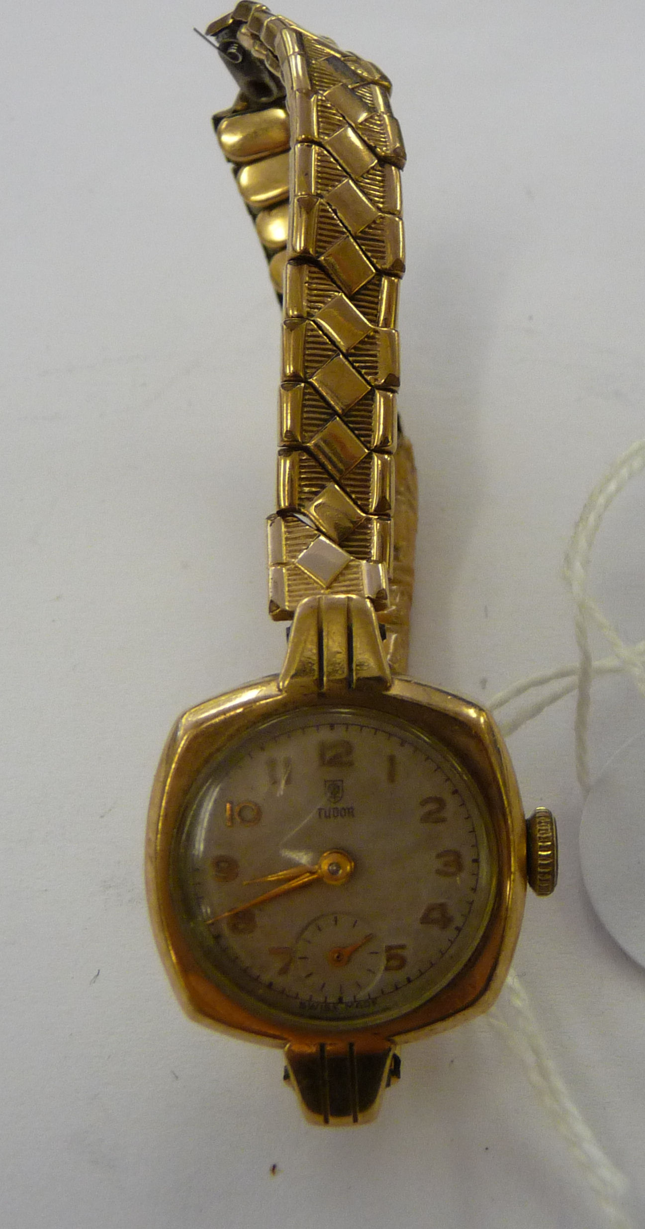 A ladies 9ct gold and rolled gold cased wristwatch,