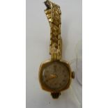 A ladies 9ct gold and rolled gold cased wristwatch,