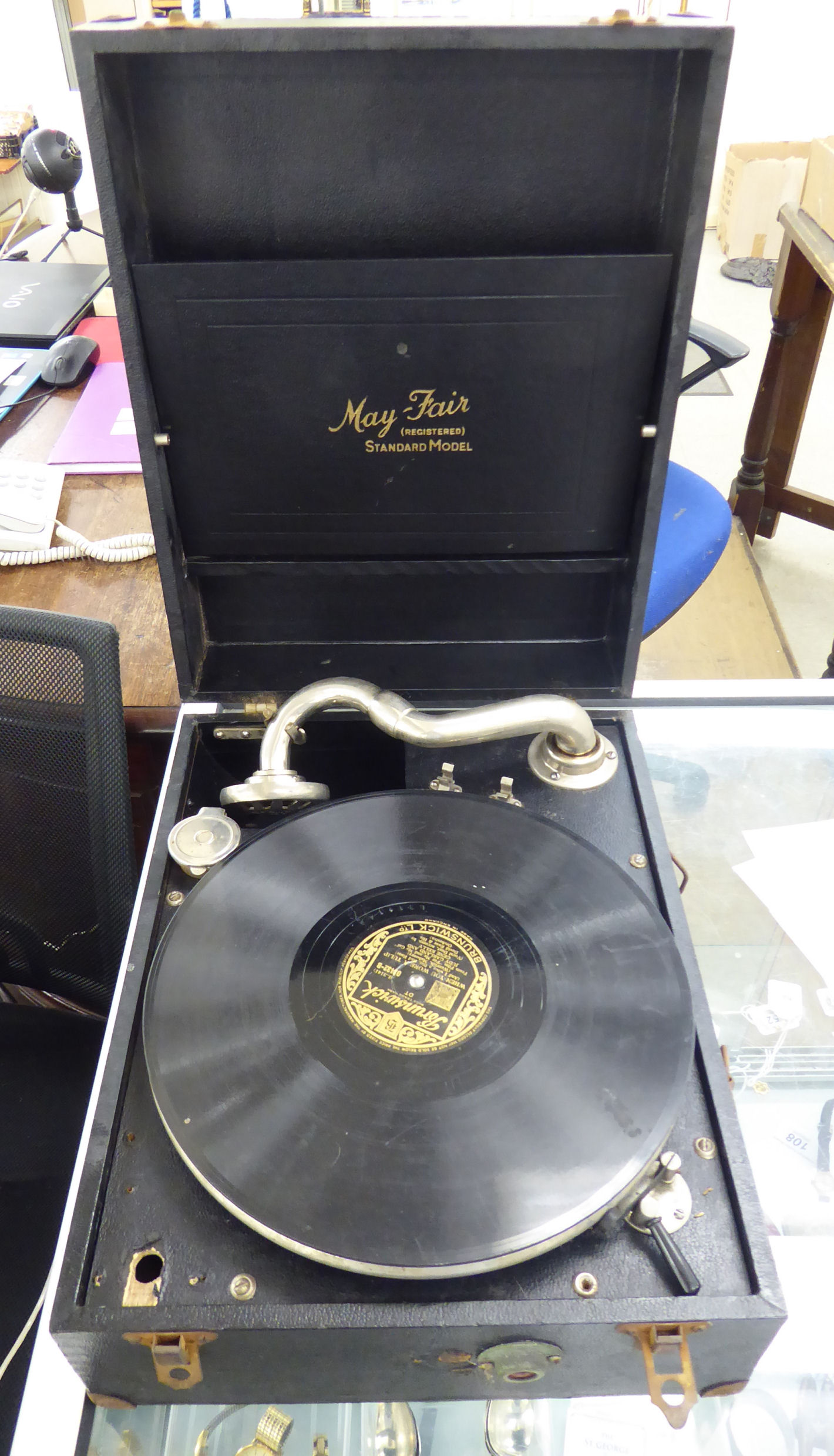 A Mat Fair Standard model portable gramophone,