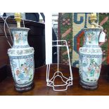 A pair of modern Chinese porcelain table lamps,