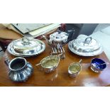 Silver plated tableware: to include a pair of early 20thC EPNS oval tureens with covers 14.