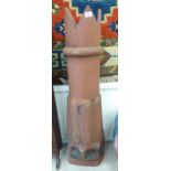 A terracotta ventilated crown topped chimney pot 46''h F