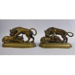 A pair of late 19thC Anglo Indian cast brass models,