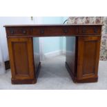 A late 19thC mahogany 'partners' desk,