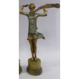 A late 1920s/early 1930s painted cold cast figure, a fashionable young woman,