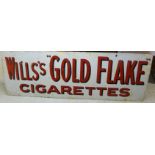 An enamelled steel red and black on white advertising sign 'Wills's Gold Flake Cigarettes' 30'' x