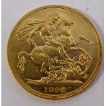 A Victorian sovereign,