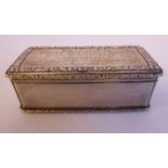 An early Victorian silver and parcel gilt rectangular box with engine turned,