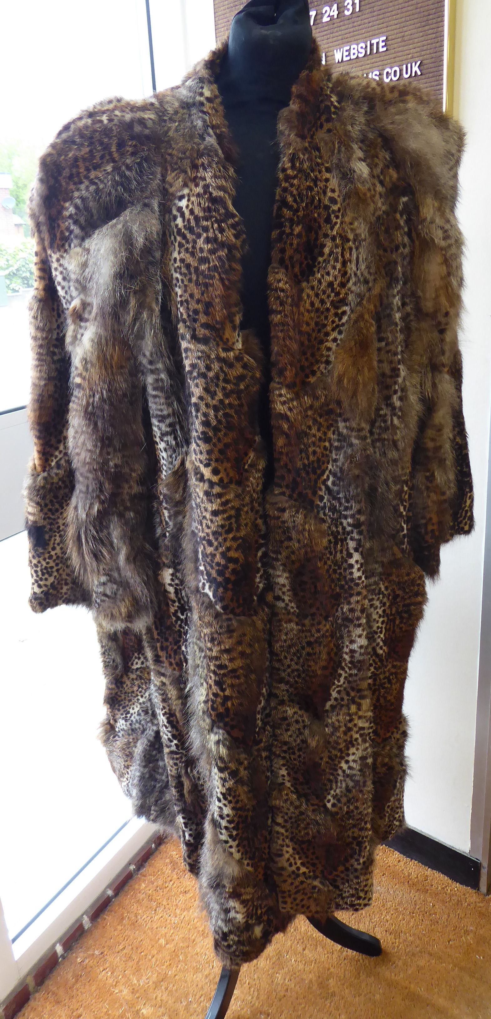 A (probably 1940s) Alma Italian made (unidentified big cat) knee length,