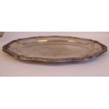 A German Posen silver coloured metal oval dish, the raised,