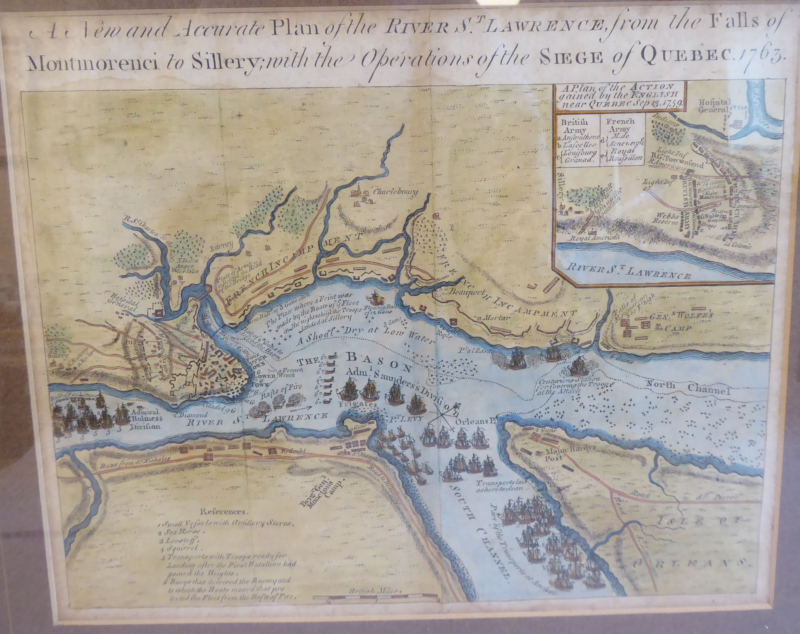 A late 18thC coloured map 'A view and accurate plan of the River St. - Image 2 of 3