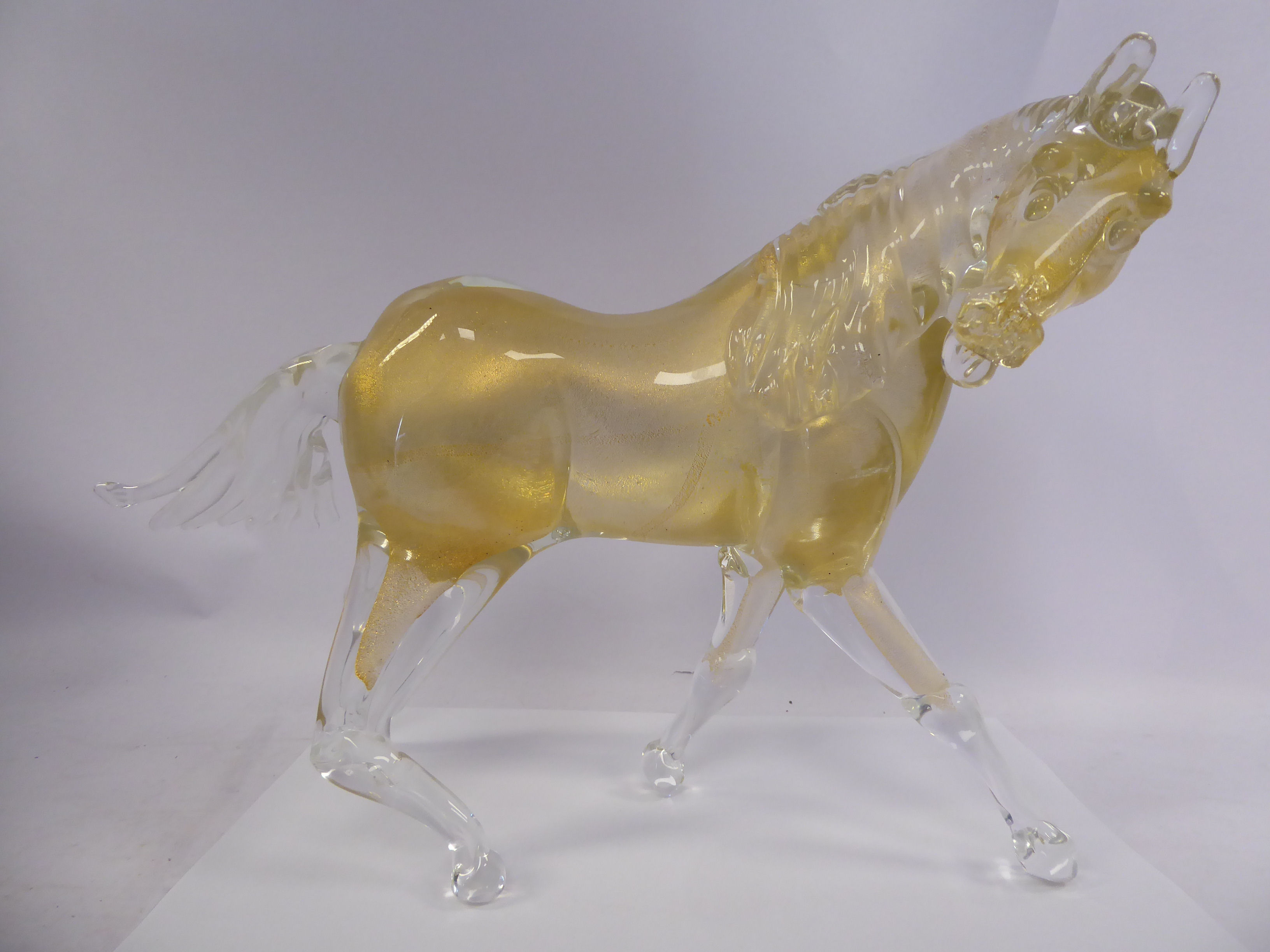 A Linea Arianna Murano glass model, a prancing stallion 9.