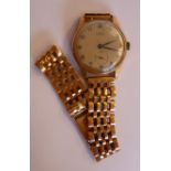 A Moeris Antimagnetic 18ct gold round cased bracelet wristwatch,