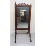 An early 19thC mahogany framed dressing mirror,