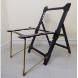 A late Victorian ebonised folio stand with lacquered brass fittings, incorporating Bunyard,