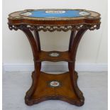 A mid/late 19thC Continental kingwood veneered and ornamentally cast,