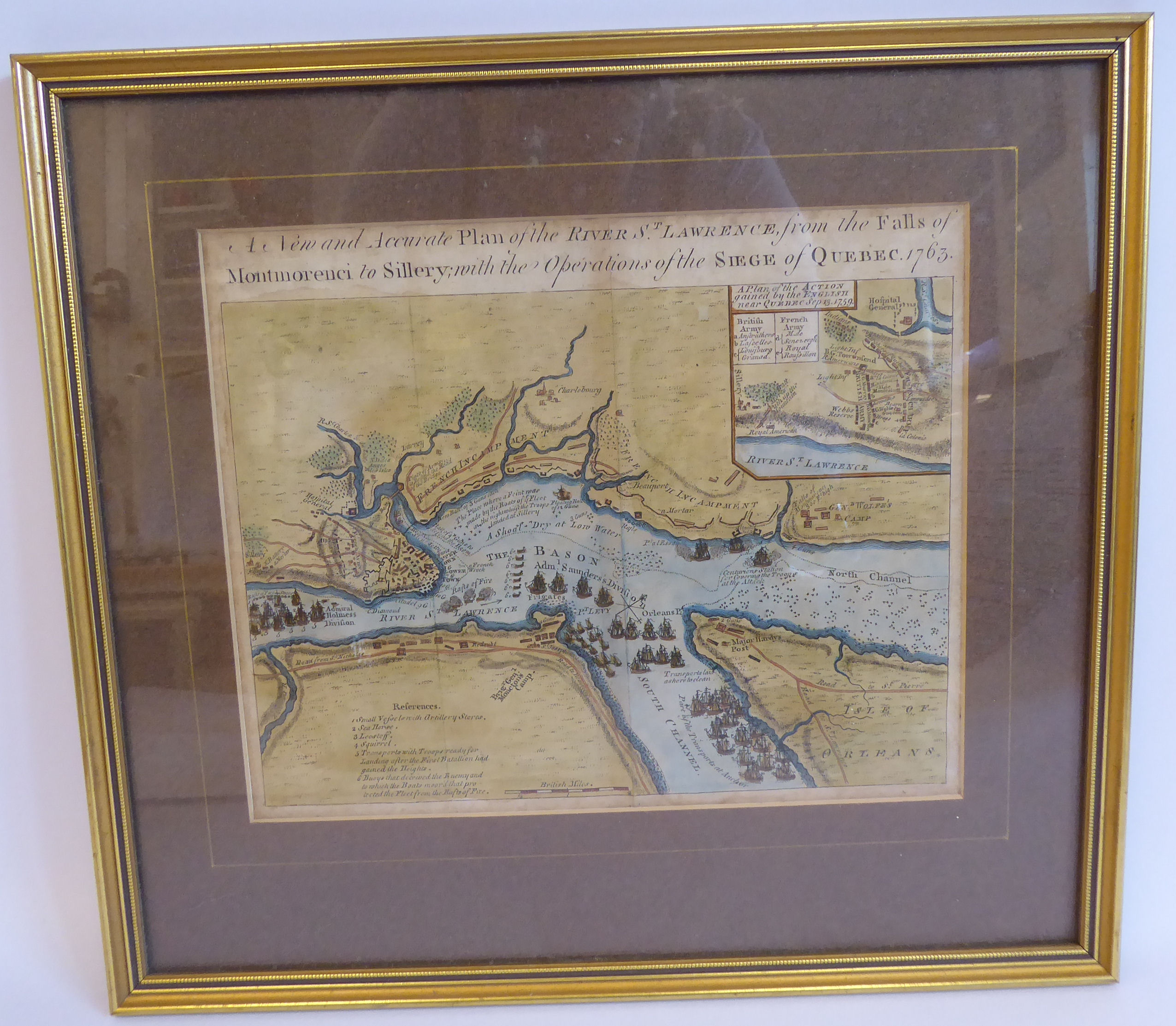 A late 18thC coloured map 'A view and accurate plan of the River St.