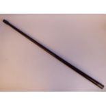 A Brigg of London hardwood tippler's cane with a tapered shaft,