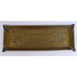 Margaret Gilmour - a Glasgow School of Art brass pin tray of rectangular form,