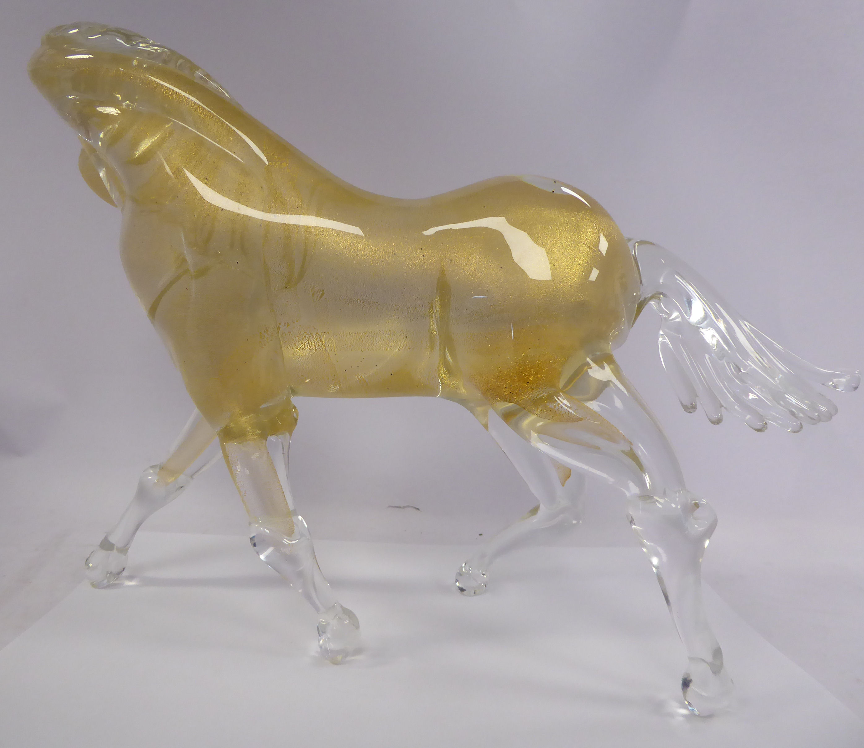 A Linea Arianna Murano glass model, a prancing stallion 9. - Image 3 of 5