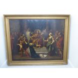 19thC Continental School - 'Massacre of the Innocents' oil on canvas bears label verso 'Louis