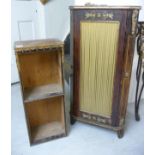 A late 19thC Continental oak and gilt metal mounted, standing corner cabinet,