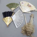 A mixed lot: to include a late 19thC parasol with a silk canopy,