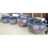 Composition painted stone garden planters of various forms & sizes SL