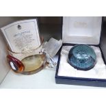 A Caithness glass paperweight 'Ice Fountain' boxed;