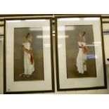 K Byce - two studies of a scantily clad woman Limited Edition prints 403/500 12'' x 20'' framed