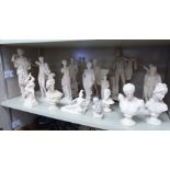 20thC composition 'antique' effect figures of ancient Greek and other characters various sizes