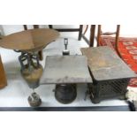 Late 19thC cast iron scales: to include a set produced by Fairbanks 8''h BSR