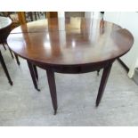 A pair of George III mahogany D-end dining tables,