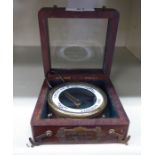 A modern replica Edwardian brass cased map reading compass boxed OS5