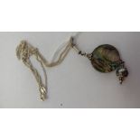 A silver abalone pendant necklace 11