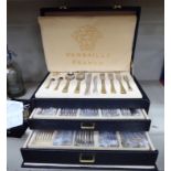 A Versailles stainless steel canteen of cutlery and flatware, in a three tier,