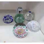 Daum and other clear and coloured glass paperweights various sizes & forms OS6