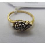 A 9ct gold crossover ring,