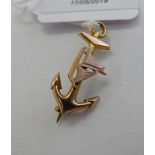 A 9ct gold 'anchor and ship' bar brooch 11
