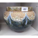 An Art Nouveau period Royal Doulton Lambeth stoneware jardiniere,