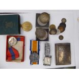 Coins, silver collectables, watches and medals: to include two Great War medals,