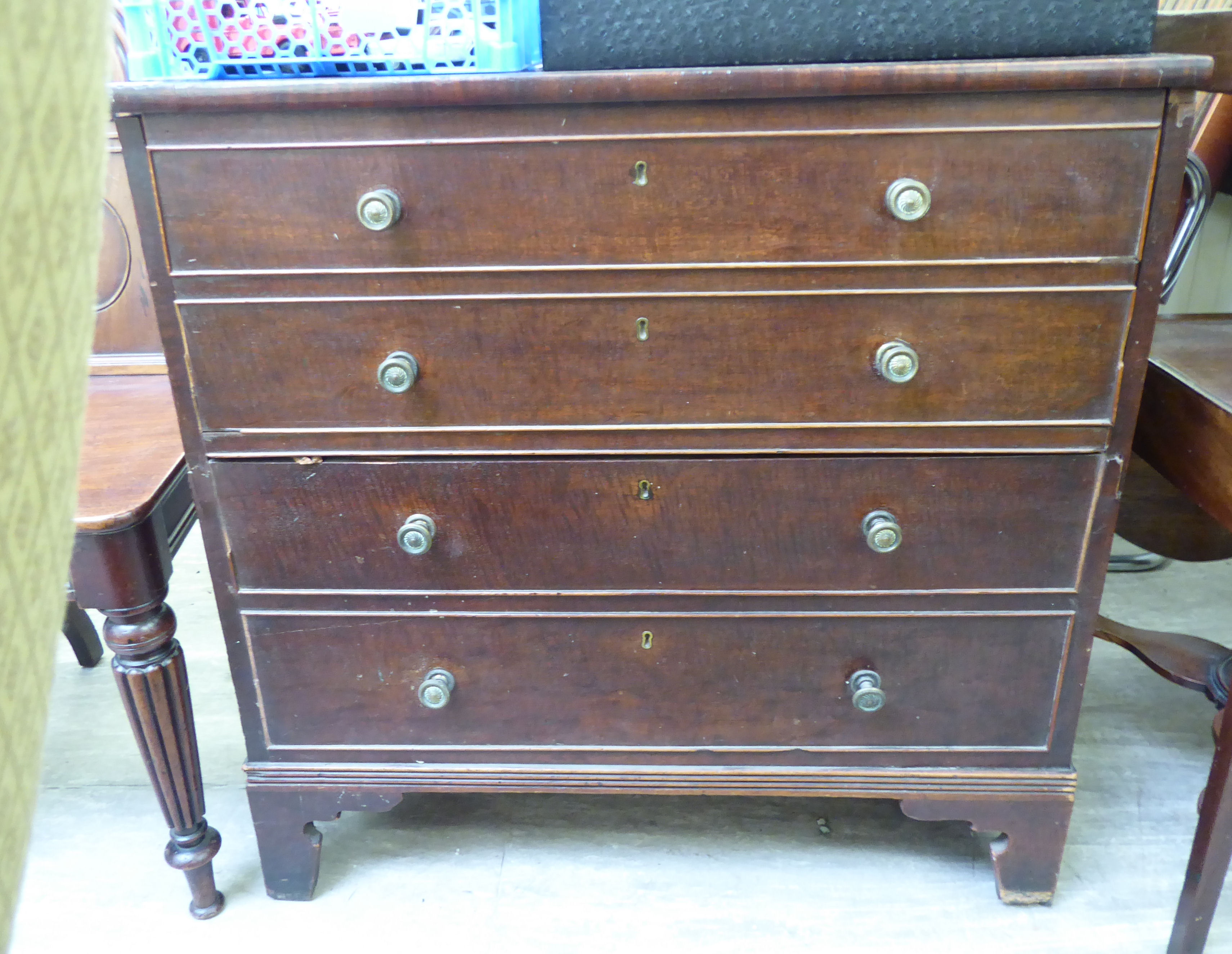 An early 19thC mahogany night commode,